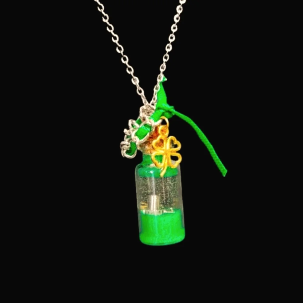 Handmade Steampunk St. Patrick's Watch Part Gears in Resin Necklace-NWT
